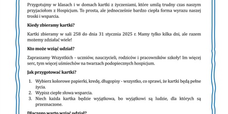 Koło Szkolnego Wolontariatu gorąco zachęca